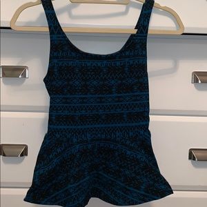 Express tribal print flare tank